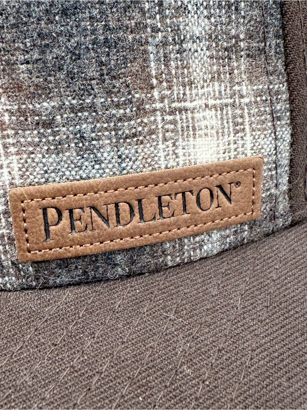 Pendleton Plaid Brown Mix Ombré Wool Flat Brim Hat Snapback Ball Cap - Picture 5 of 7